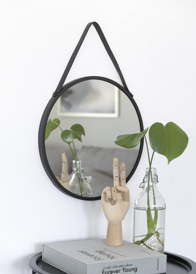 House Nordic Mirror Trapani Black 38 cm Ø