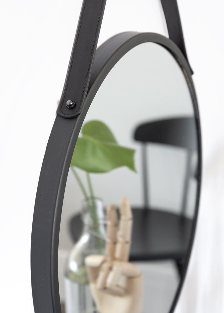 House Nordic Mirror Trapani Black 38 cm Ø