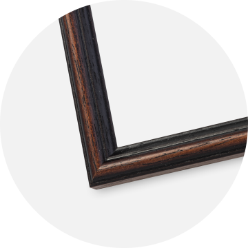 Ram med passepartou Frame Horndal Walnut 15x20 cm - Picture Mount Black 4x6 inches