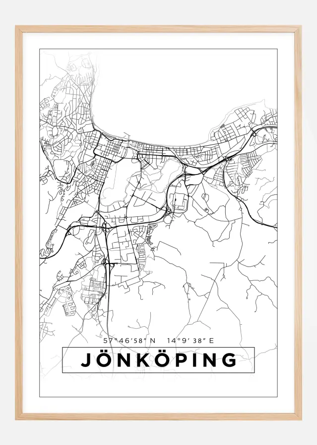 Bildverkstad Map - Jönköping - White Poster