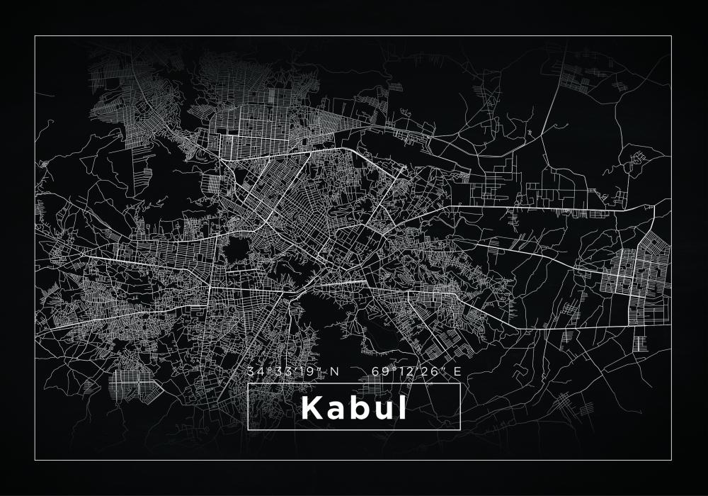 Bildverkstad Map - Kabul - Black Poster