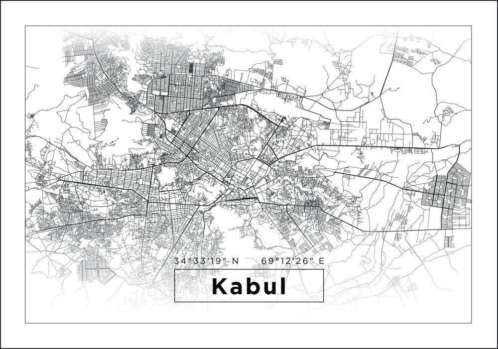 Bildverkstad Map - Kabul - White Poster