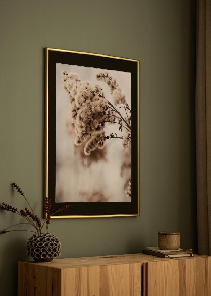 Ram med passepartou Frame Victoria Gold 50x70 cm - Picture Mount Black 16x24 inches