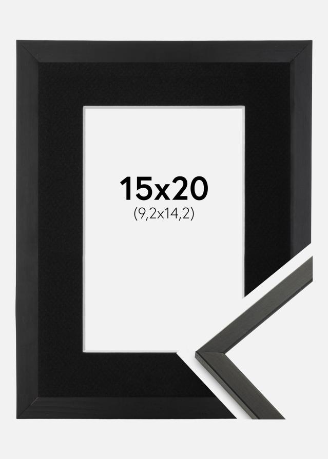 Ram med passepartou Frame Galant Black 15x20 cm - Picture Mount Black 4x6 inches