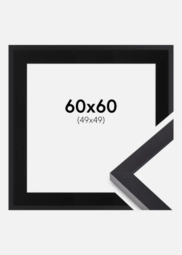 Ram med passepartou Frame Selection Black 60x60 cm - Picture Mount Black 50x50 cm