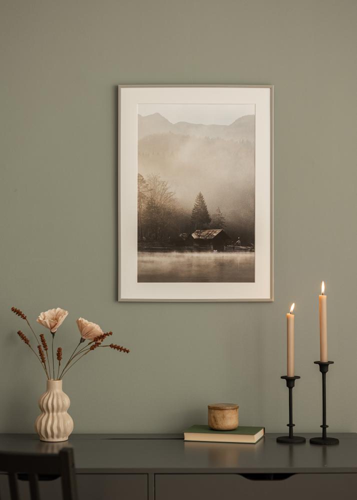 Ram med passepartou Frame New Lifestyle Earth Grey 60x80 cm - Picture Mount White 50x65 cm