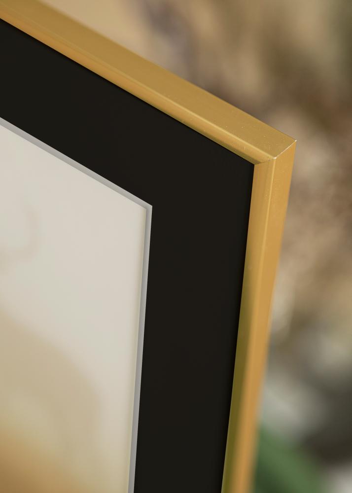 Ram med passepartou Frame New Lifestyle Shiny Gold 50x70 cm - Picture Mount Black 16x24 inches