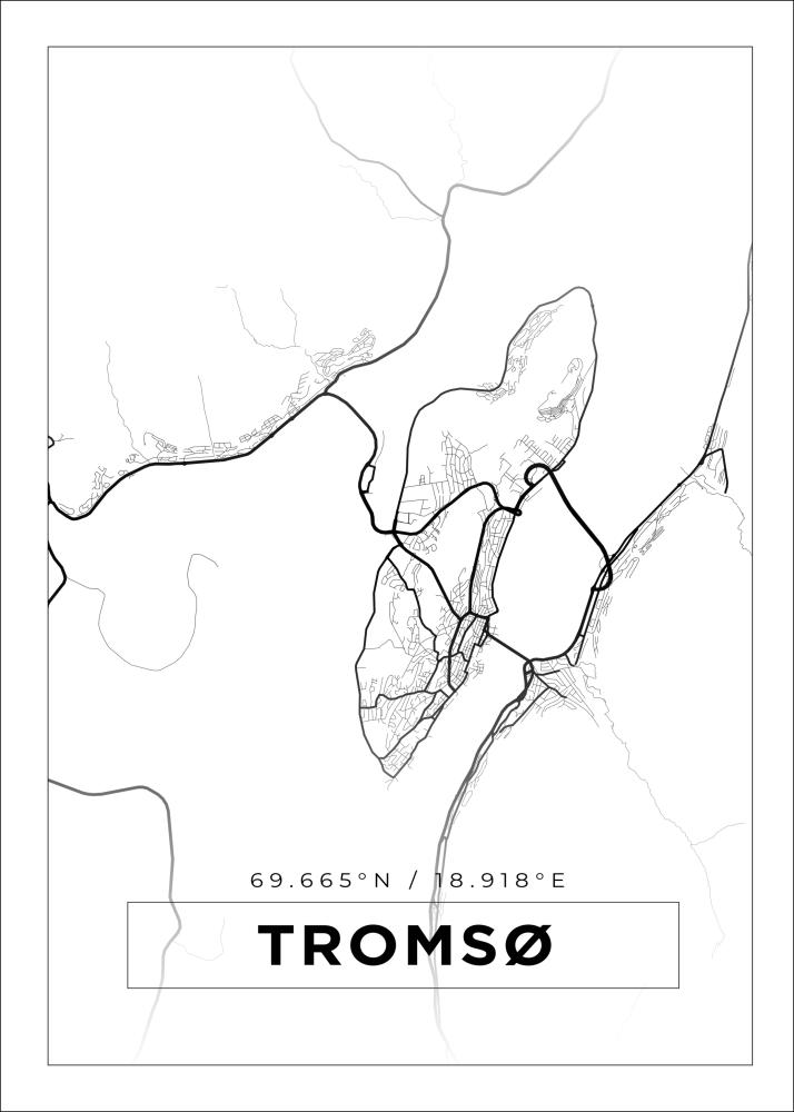 Bildverkstad Map - Tromsø - White Poster