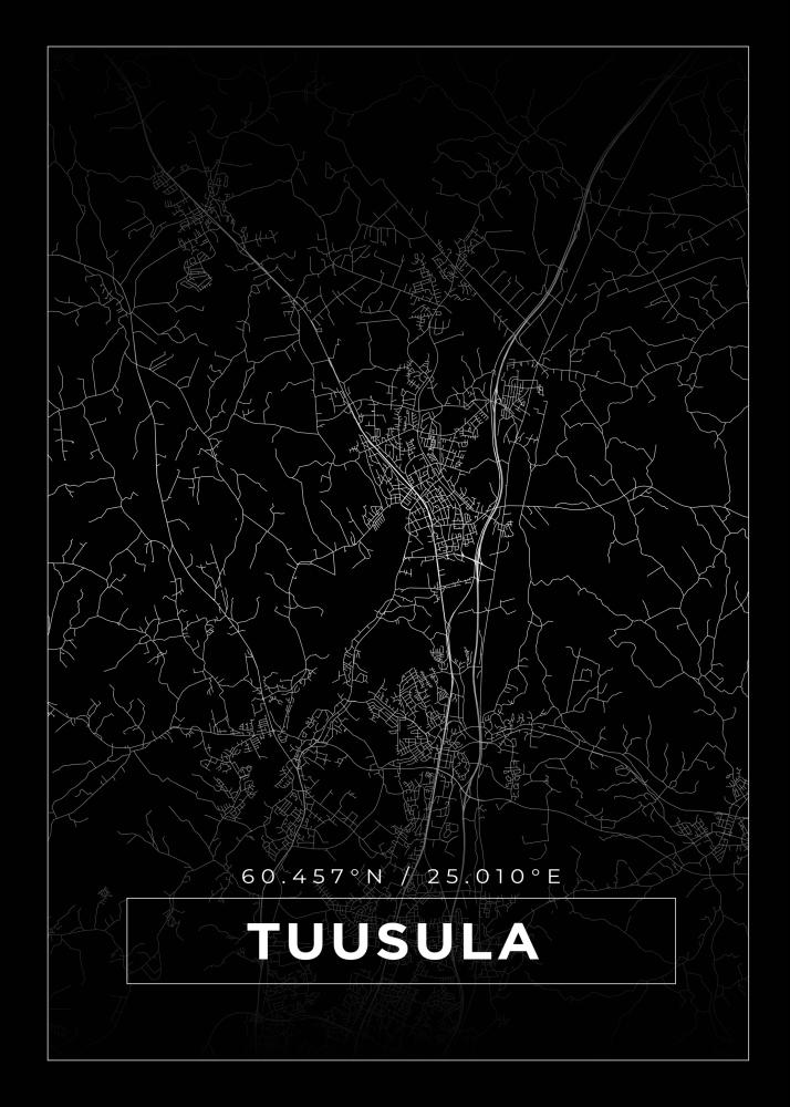 Bildverkstad Map - Tuusula - Black Poster