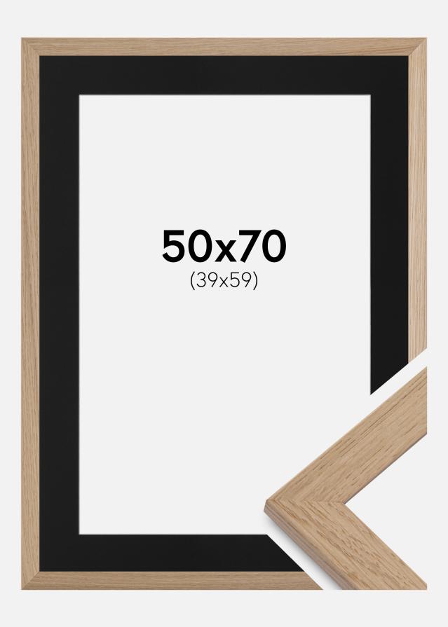 Ram med passepartou Frame Trendline Oak 50x70 cm - Picture Mount Black 40x60 cm