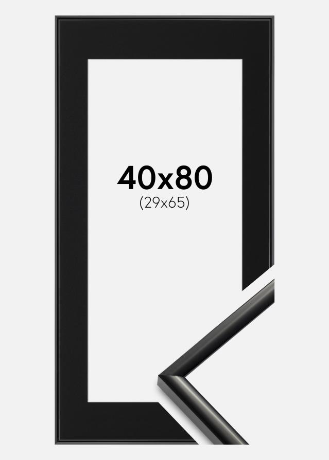 Ram med passepartou Frame New Lifestyle Black 40x80 cm - Picture Mount Black 30x66 cm