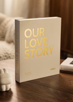 KAILA KAILA OUR LOVE STORY Creme - Coffee Table Photo Album (60 Black Pages)