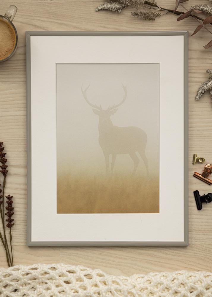 Ram med passepartou Frame New Lifestyle Earth Grey 60x80 cm - Picture Mount White 50x65 cm