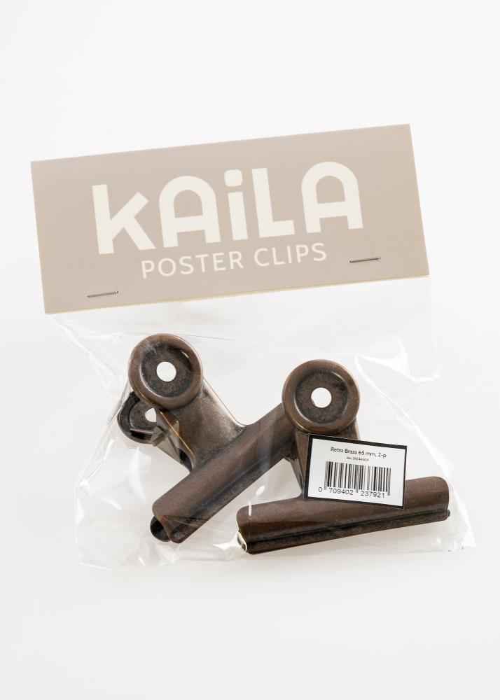 KAILA KAILA Poster Clip Retro Brass 65 mm - 2-p