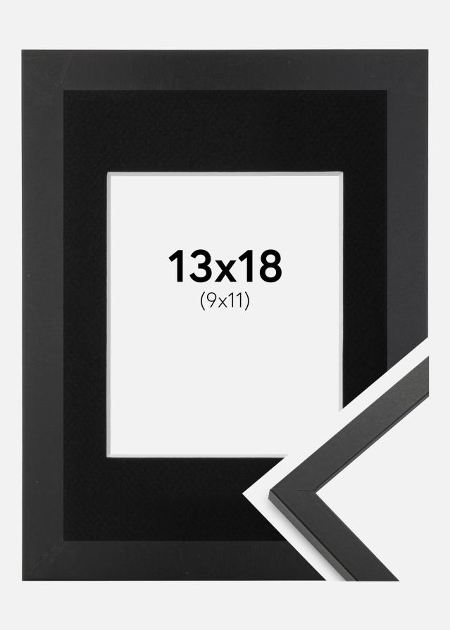 Ram med passepartou Frame Trendy Black 13x18 cm - Picture Mount Black 10x12 cm