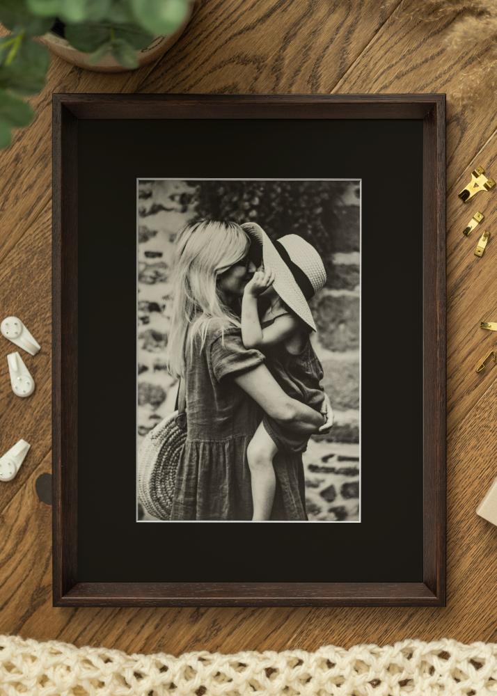 Ram med passepartou Frame Globe Espresso 40x40 cm - Picture Mount Black 10x10 inches