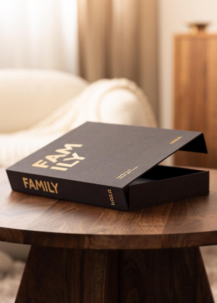 BGA KAILA FAMILY Black - Coffee Table Photo Album (60 Black Pages)