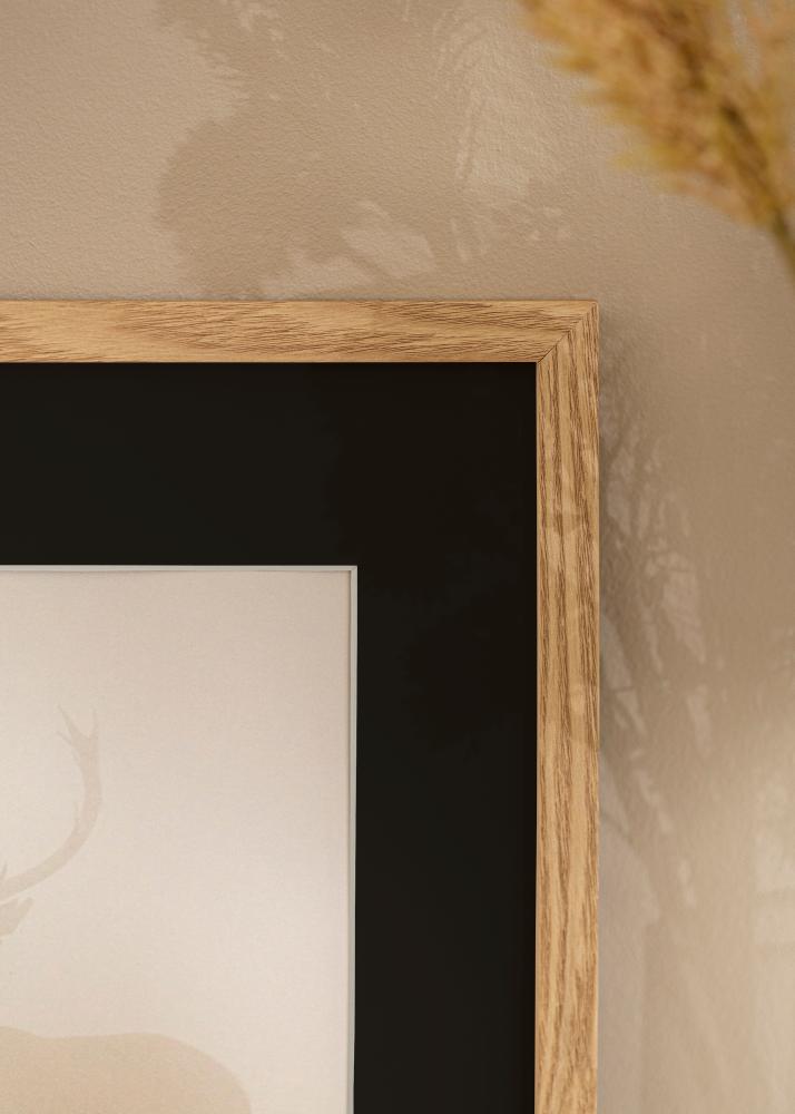 Ram med passepartou Frame Trendy Oak 35x50 cm - Picture Mount Black 11x17 inches