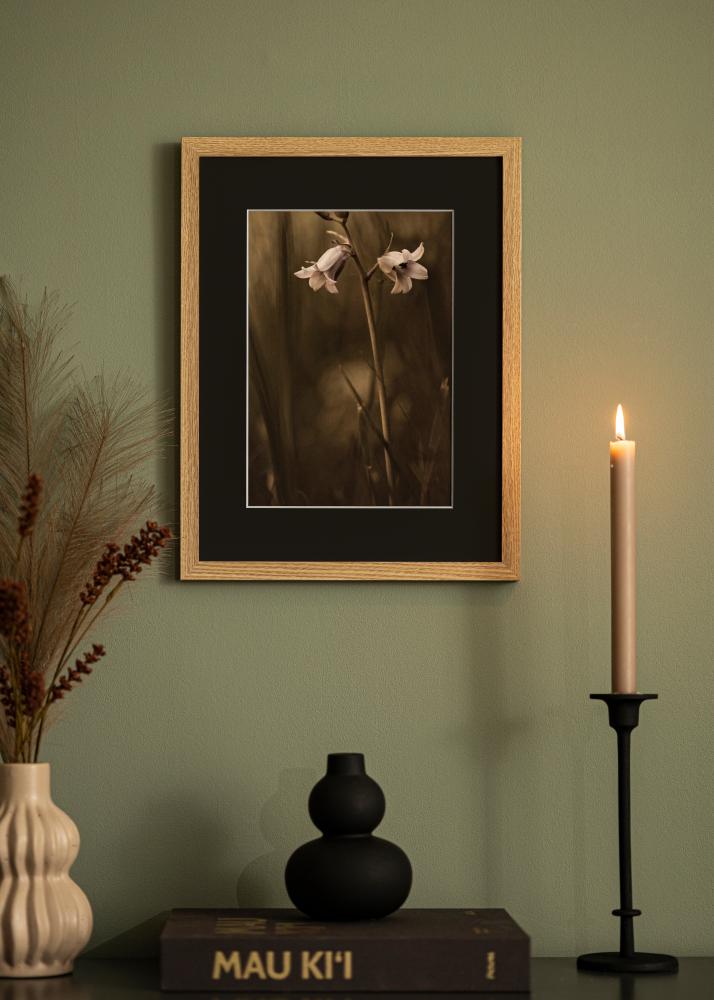 Ram med passepartou Frame Selection Oak 60x80 cm - Picture Mount Black 50x70 cm