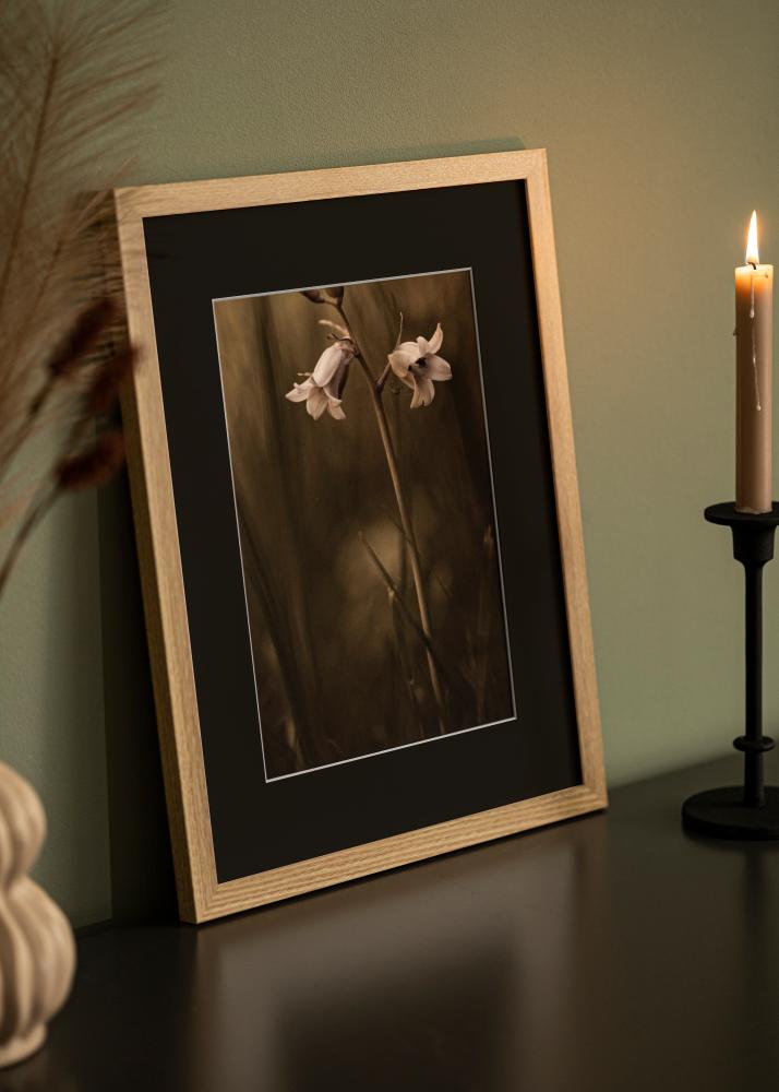 Ram med passepartou Frame Selection Oak 60x80 cm - Picture Mount Black 50x70 cm