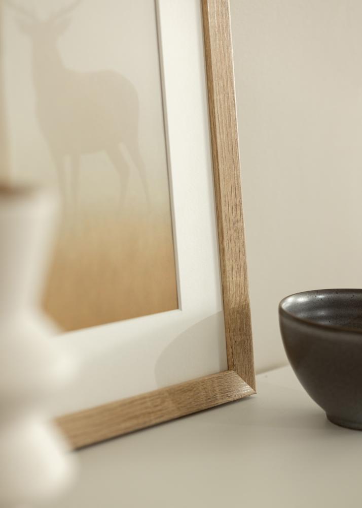 Ram med passepartou Frame Fiorito Light Oak 50x60 cm - Picture Mount White 16x20 inches