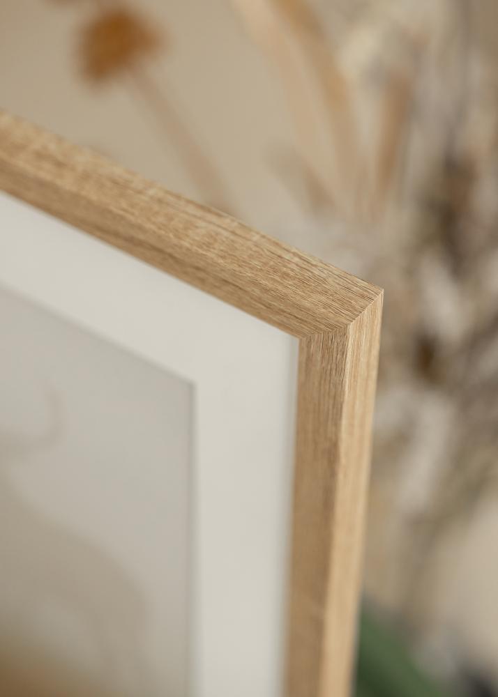 Ram med passepartou Frame Fiorito Light Oak 50x60 cm - Picture Mount White 16x20 inches