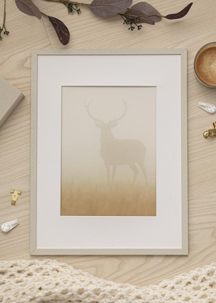 Ram med passepartou Frame Edsbyn Sand 42x59.4 cm (A2) - Picture Mount White 25x38 cm