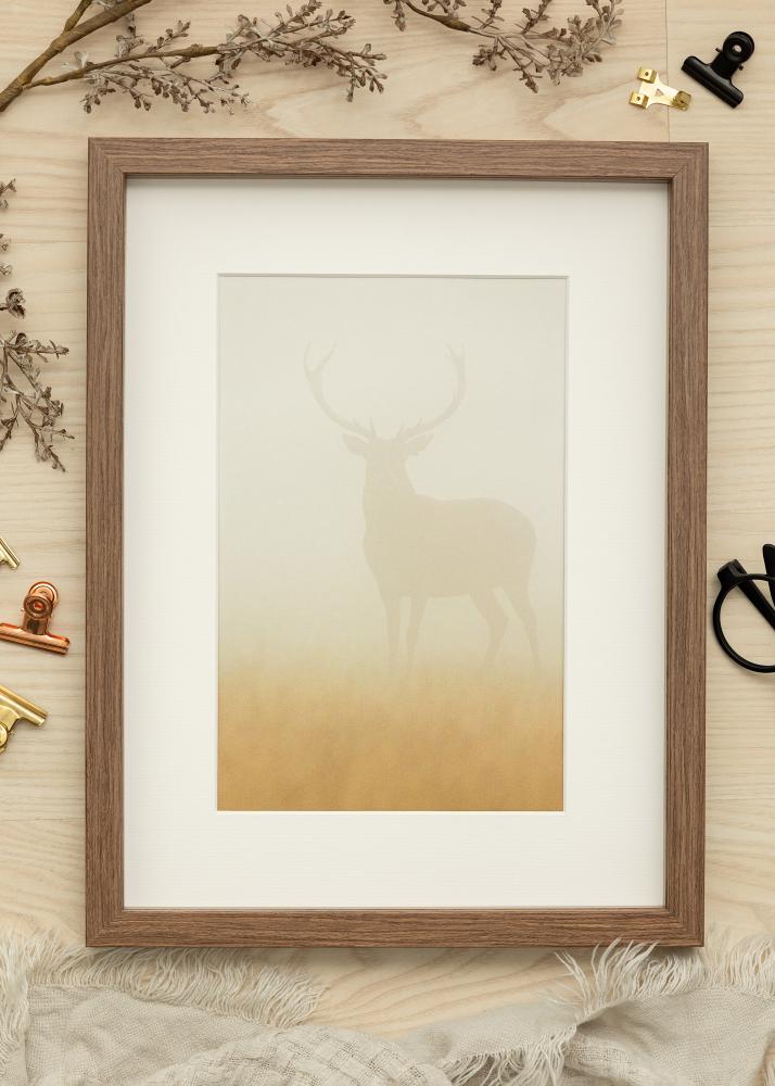 Ram med passepartou Frame Fiorito Dark Oak 50x70 cm - Picture Mount White 40x60 cm