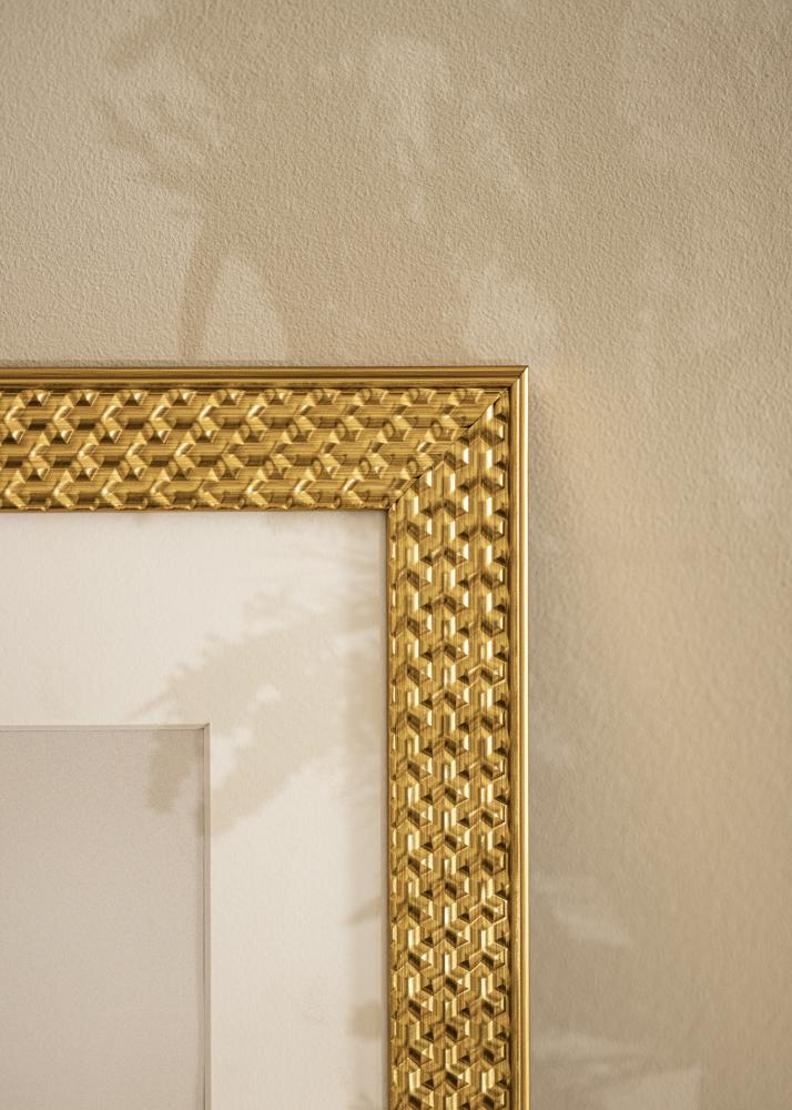 Ram med passepartou Frame Grace Gold 40x50 cm - Picture Mount White 12x16 inches