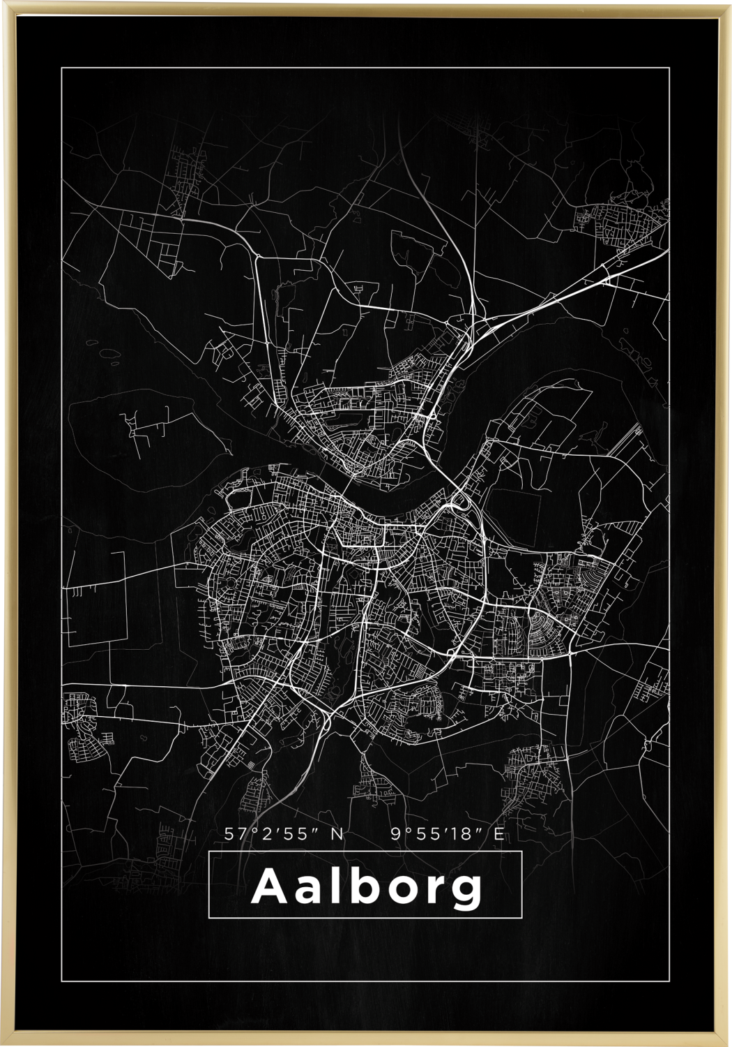 Product Image for Map - Aalborg - Black Poster (30x40 cm)