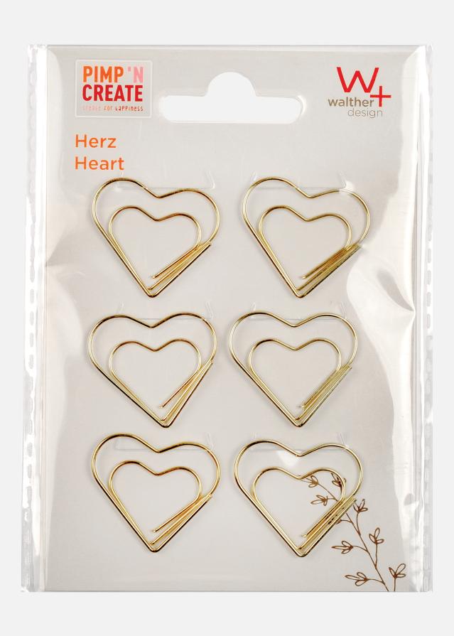 Walther PAC Metal Paper Clip Heart Gold