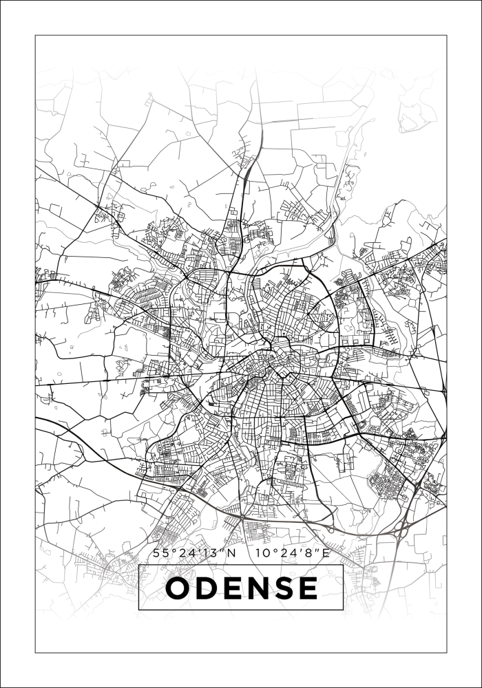 Bildverkstad Map - Odense - White Poster