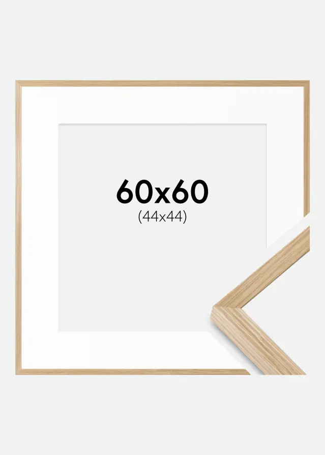 Ram med passepartou Frame Soul Oak Veneer 60x60 cm - Picture Mount White 45x45 cm