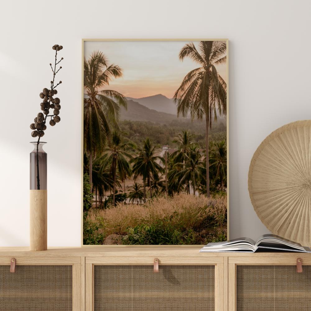 Bildverkstad Palm Trees On Mountain Poster