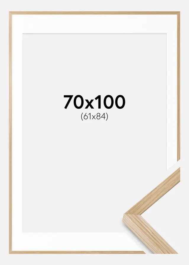 Ram med passepartou Frame Soul Oak Veneer 70x100 cm - Picture Mount White 62x85 cm