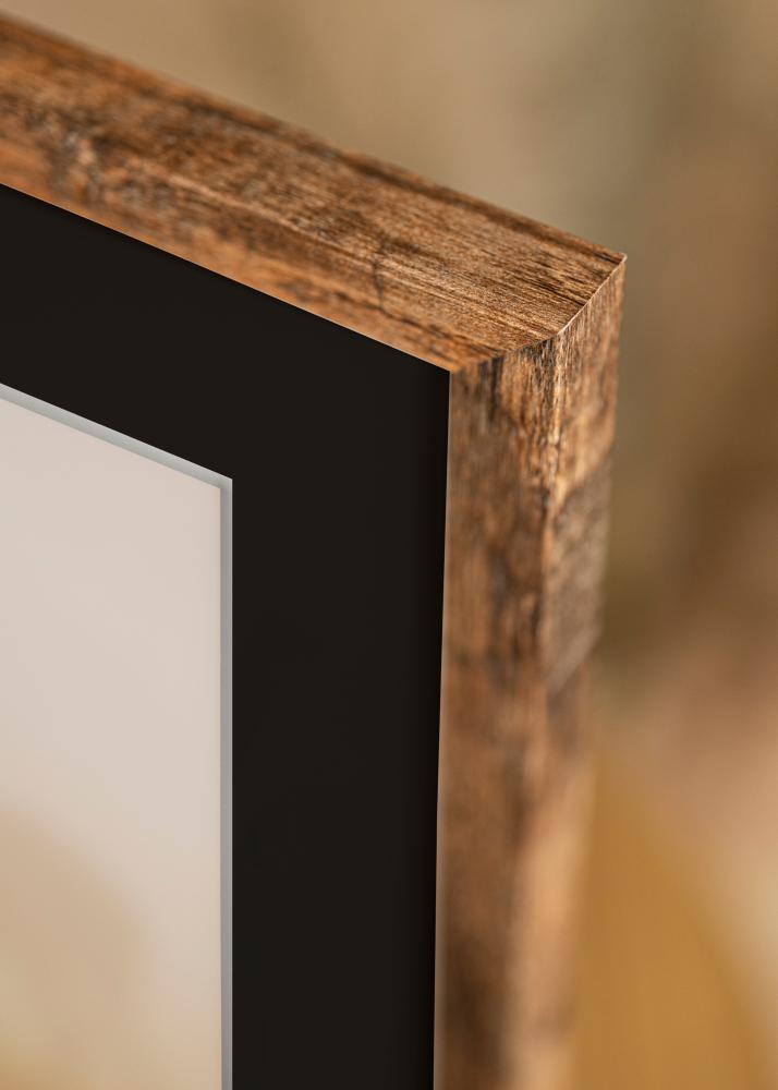 Ram med passepartou Frame Fiorito Washed Oak 40x50 cm - Picture Mount Black 30x40 cm