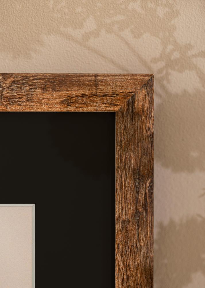 Ram med passepartou Frame Fiorito Washed Oak 40x50 cm - Picture Mount Black 30x40 cm