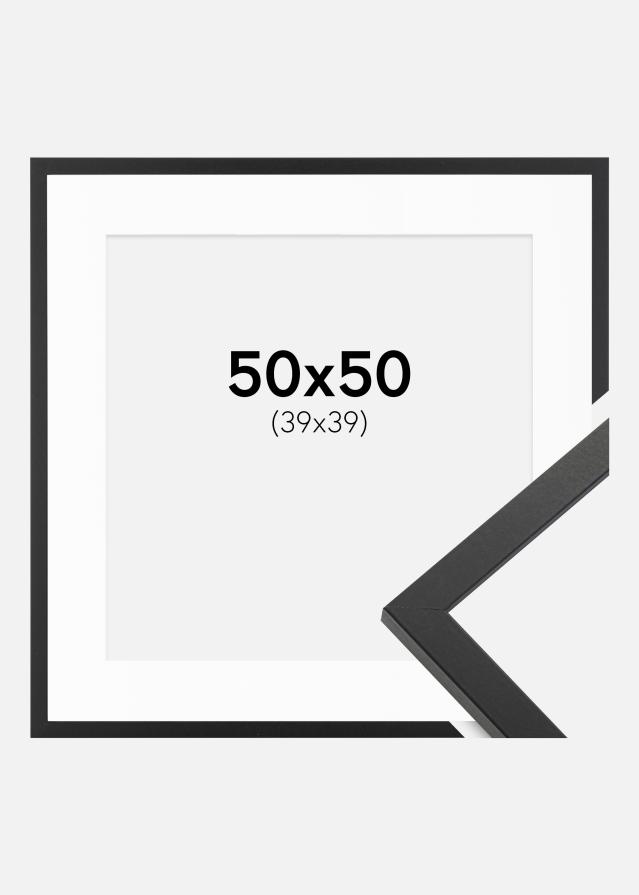 Ram med passepartou Frame Trendy Black 50x50 cm - Picture Mount White 40x40 cm