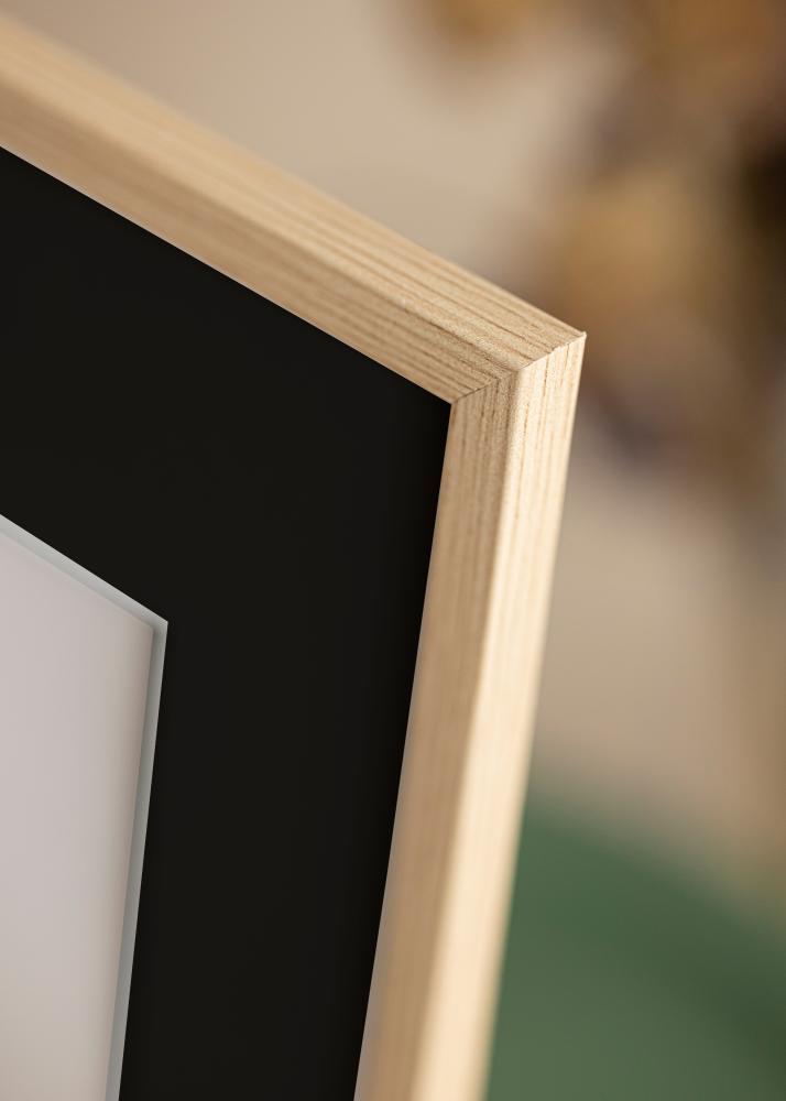 Ram med passepartou Frame Galant Oak 35x50 cm - Picture Mount Black 10x15 inches