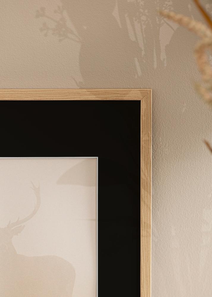 Ram med passepartou Frame Galant Oak 50x70 cm - Picture Mount Black 40x60 cm