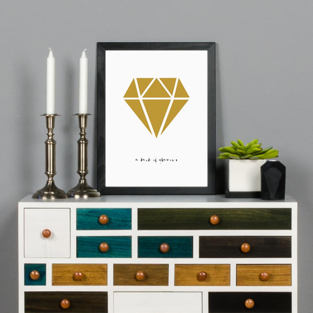 Bildverkstad Diamond - Gold Poster