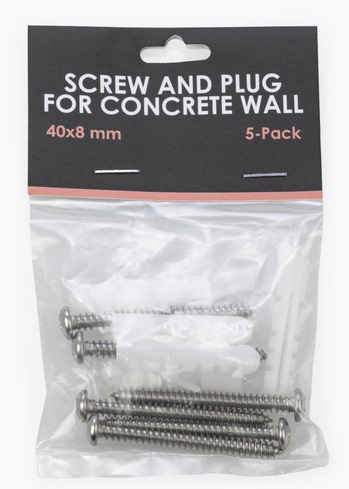 BGA BGA Screw and plug for concrete wall - 5-pack (40x8 mm)