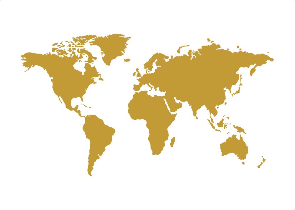 Bildverkstad World map Gold Poster