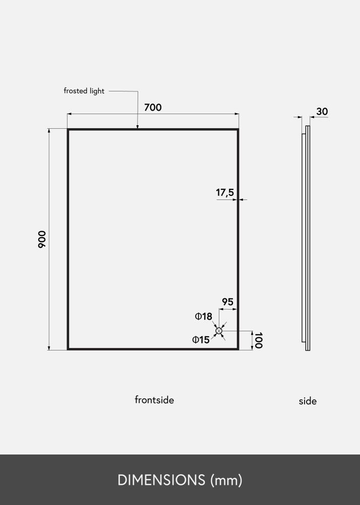 KAILA KAILA Mirror Corners II LED 70x90 cm