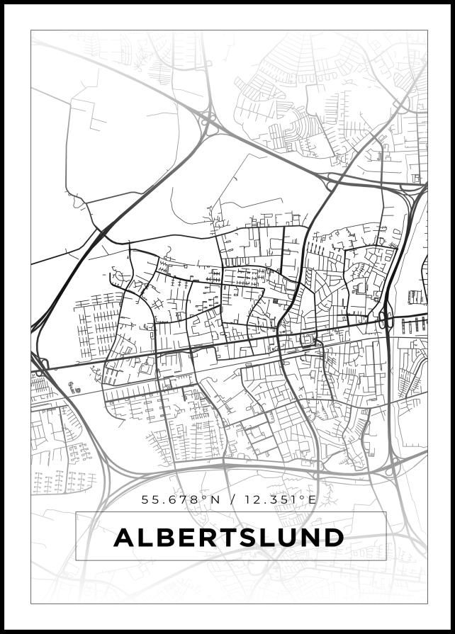 Bildverkstad Map - Albertslund - White Poster