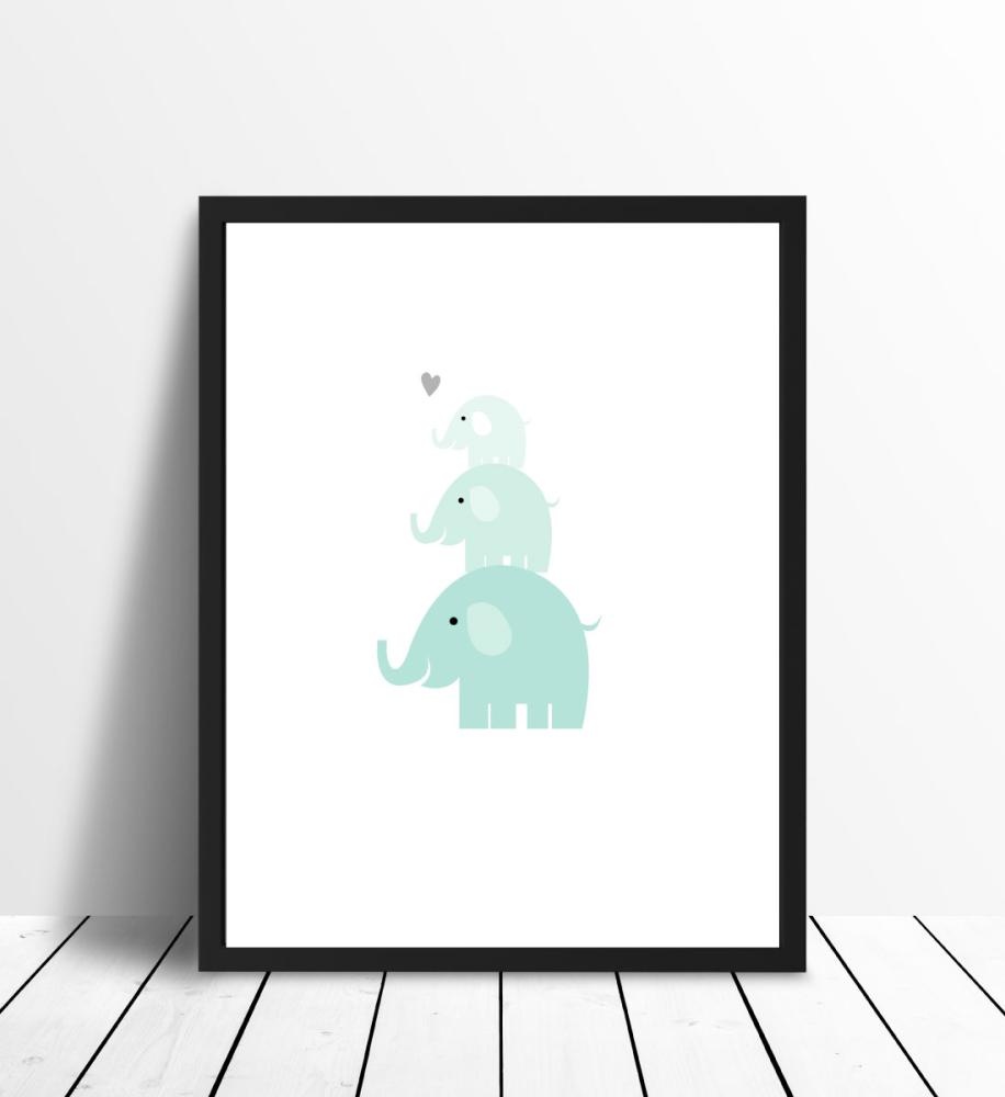 Bildverkstad Elephant Triss - Ice blue Poster