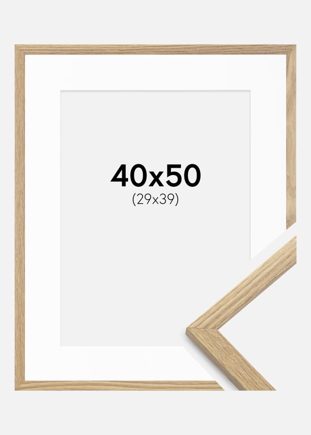 Ram med passepartou Frame Trendy Oak 40x50 cm - Picture Mount White 30x40 cm