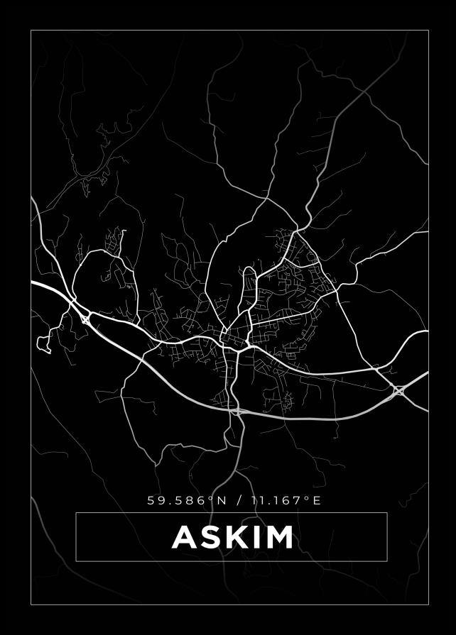 Bildverkstad Map - Askim - Black Poster