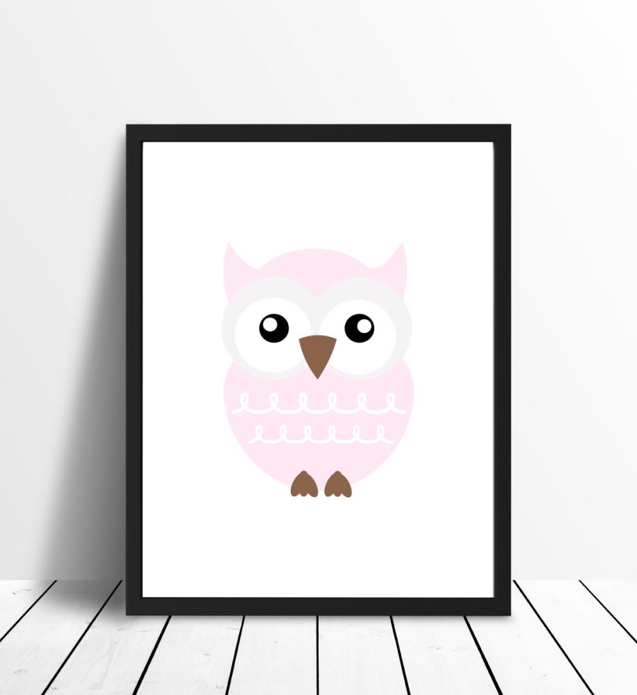 Bildverkstad Owl Solo - Rose pink Poster