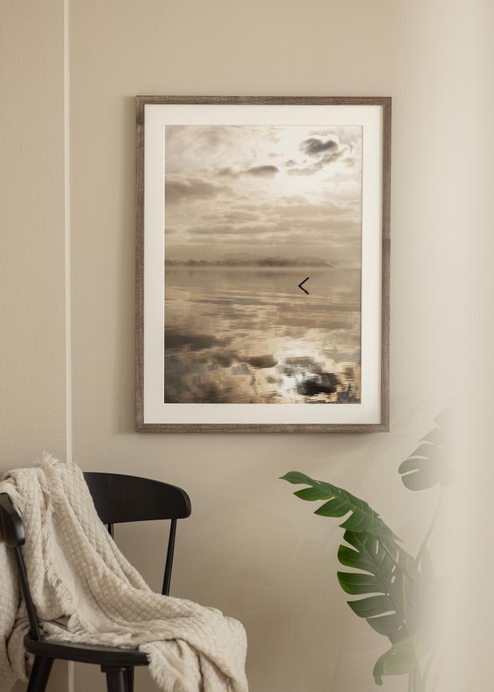 Ram med passepartou Frame Fiorito Walnut 30x40 cm - Picture Mount White 21x30 cm